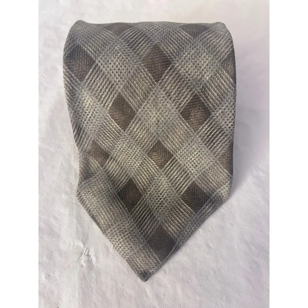 Lot of 5 Vintage Calvin Klein Silk Ties Necktie -Brown Black Geometric